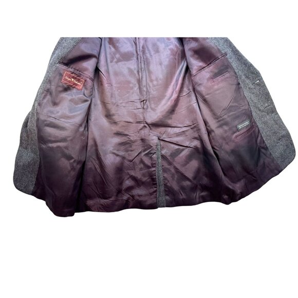 Sergio Valente Mens Herringbone Wool Blazer Jacket Size 46 Gray Made In Turkey - Picture 8 of 15